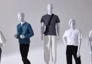 A group male and female sports mannequin combinations