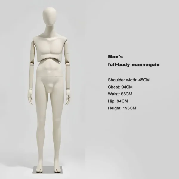 AdjustableFull-BodyMannequinSetwith360°RotatingWaistHead–MaleFemaleChildHalf-BodyStylesvisualmerchandisingfemaleandmaleclothesmannequinRichenmannequin