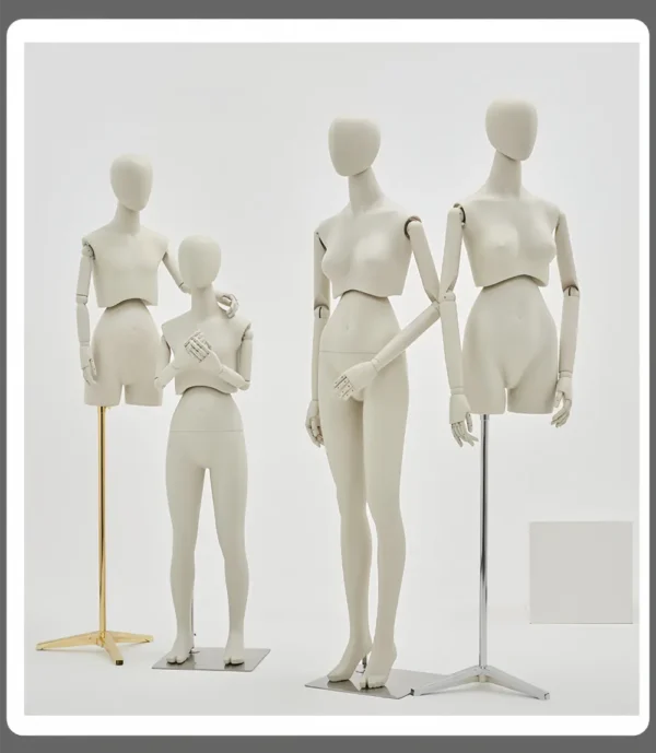 AdjustableFull-BodyMannequinSetwith360°RotatingWaistHead–MaleFemaleChildHalf-BodyStylesvisualmerchandisingfemaleandmaleclothesmannequinRichenmannequin