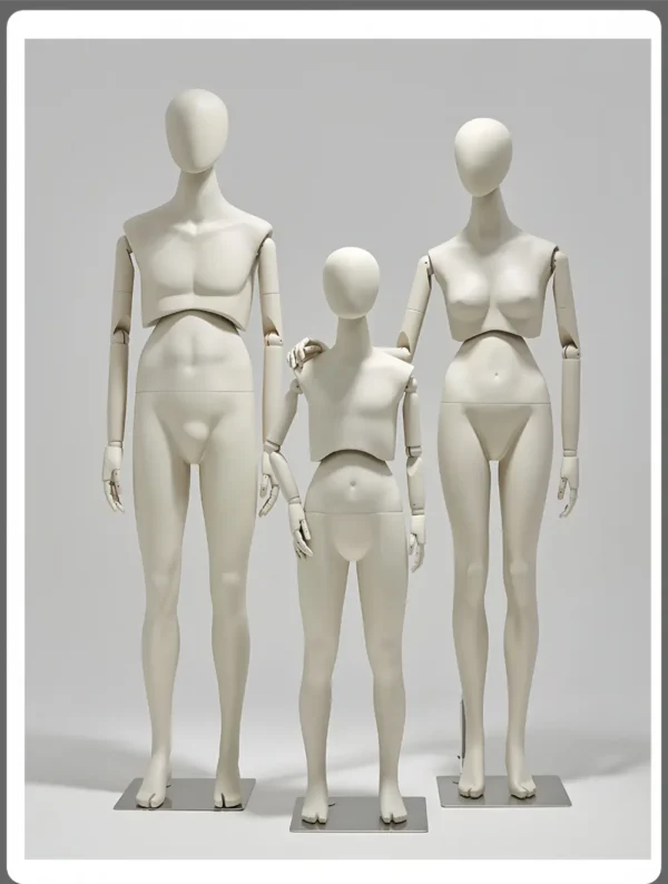 AdjustableFull-BodyMannequinSetwith360°RotatingWaistHead–MaleFemaleChildHalf-BodyStylesvisualmerchandisingfemaleandmaleclothesmannequinRichenmannequin