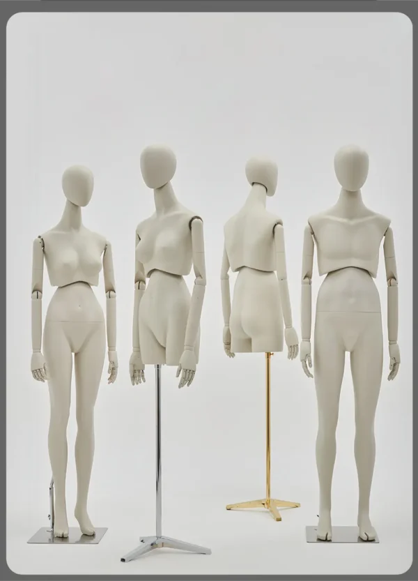 AdjustableFull-BodyMannequinSetwith360°RotatingWaistHead–MaleFemaleChildHalf-BodyStylesvisualmerchandisingfemaleandmaleclothesmannequinRichenmannequin