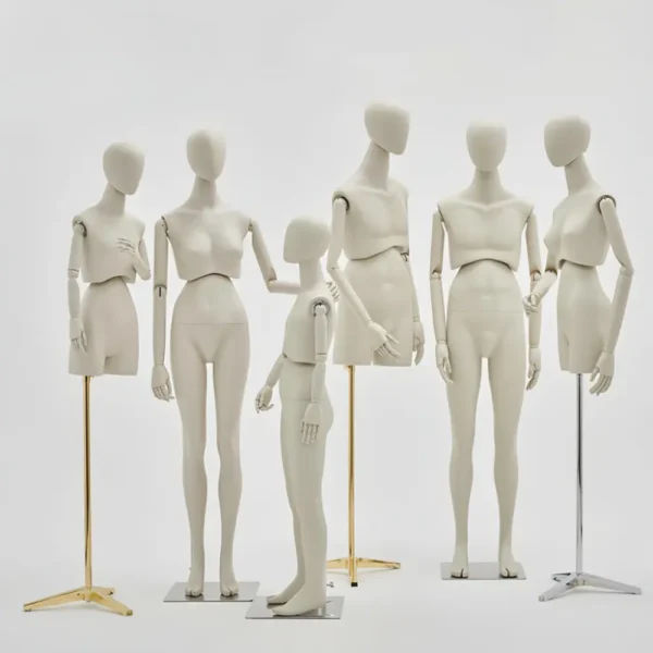 AdjustableFull-BodyMannequinSetwith360°RotatingWaistHead–MaleFemaleChildHalf-BodyStylesvisualmerchandisingfemaleandmaleclothesmannequinRichenmannequin