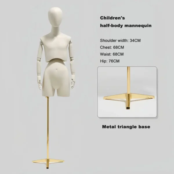 AdjustableFull-BodyMannequinSetwith360°RotatingWaistHead–MaleFemaleChildHalf-BodyStylesvisualmerchandisingfemaleandmaleclothesmannequinRichenmannequin