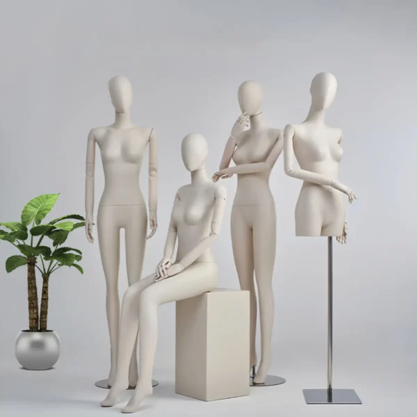 Adjustable Wooden Arm Female Mannequin Collection visual merchandising female and male clothes mannequin for sale in storefront window display Wholesale Bulk Factory - Morshopfitting