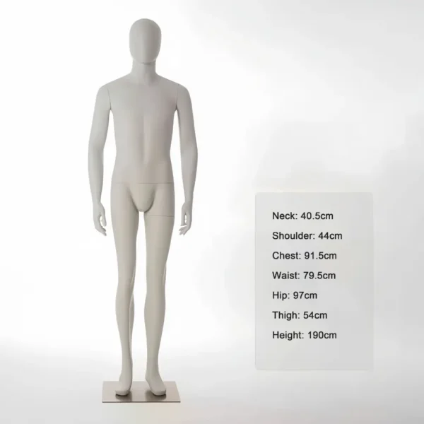 Gray standing seated half-length adjustable male mannequin visual merchandising female and male clothes mannequin for sale in storefront window display Wholesale Bulk Factory Richenmannequin