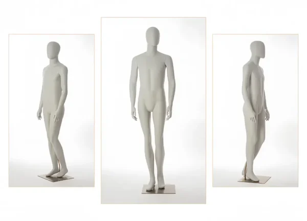 Gray standing seated half-length adjustable male mannequin visual merchandising female and male clothes mannequin for sale in storefront window display Wholesale Bulk Factory Richenmannequin